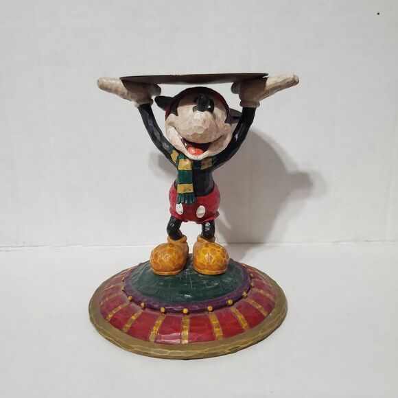 Disneyland Resort Jim Shore Mickey Mouse Candle Holder Disney Parks Xmas Winter - Picture 11 of 11